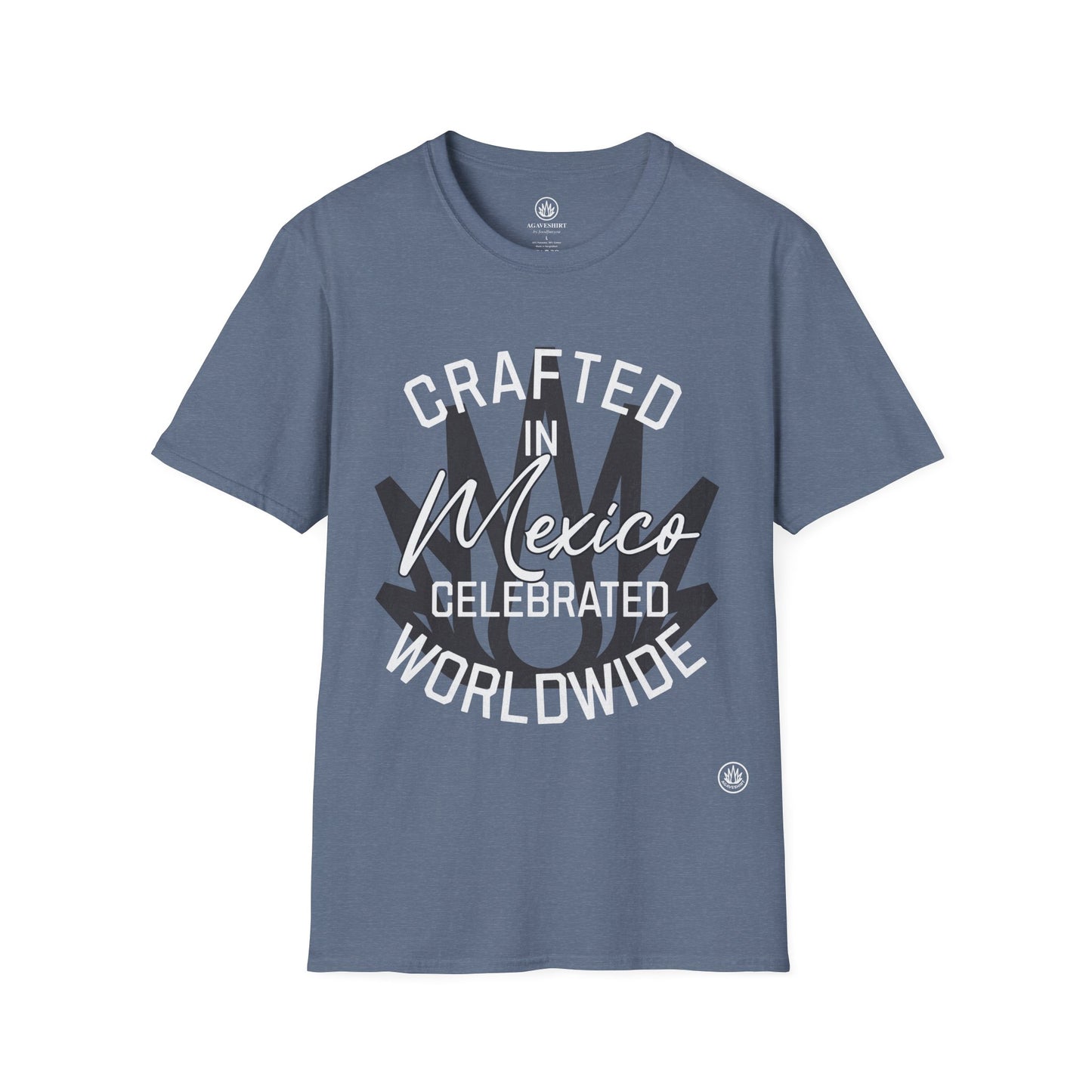 Crafted in Mexico. Celebrated Worldwide. | Agave Shirt | Gildan 64000 | Unisex Softstyle Cotton T-Shirt