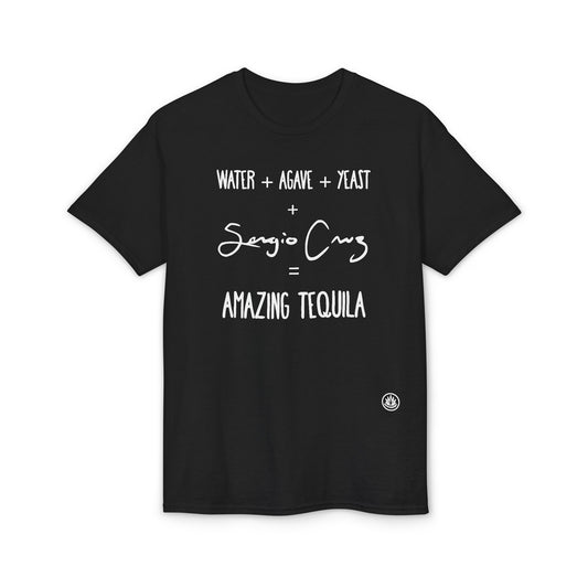 Amazing Tequila Recipe Agave Shirt – "Water + Agave + Yeast + Sergio Cruz = Amazing Tequila" | Gildan 8000 | Cotton-Polyester Blend Unisex T-Shirt