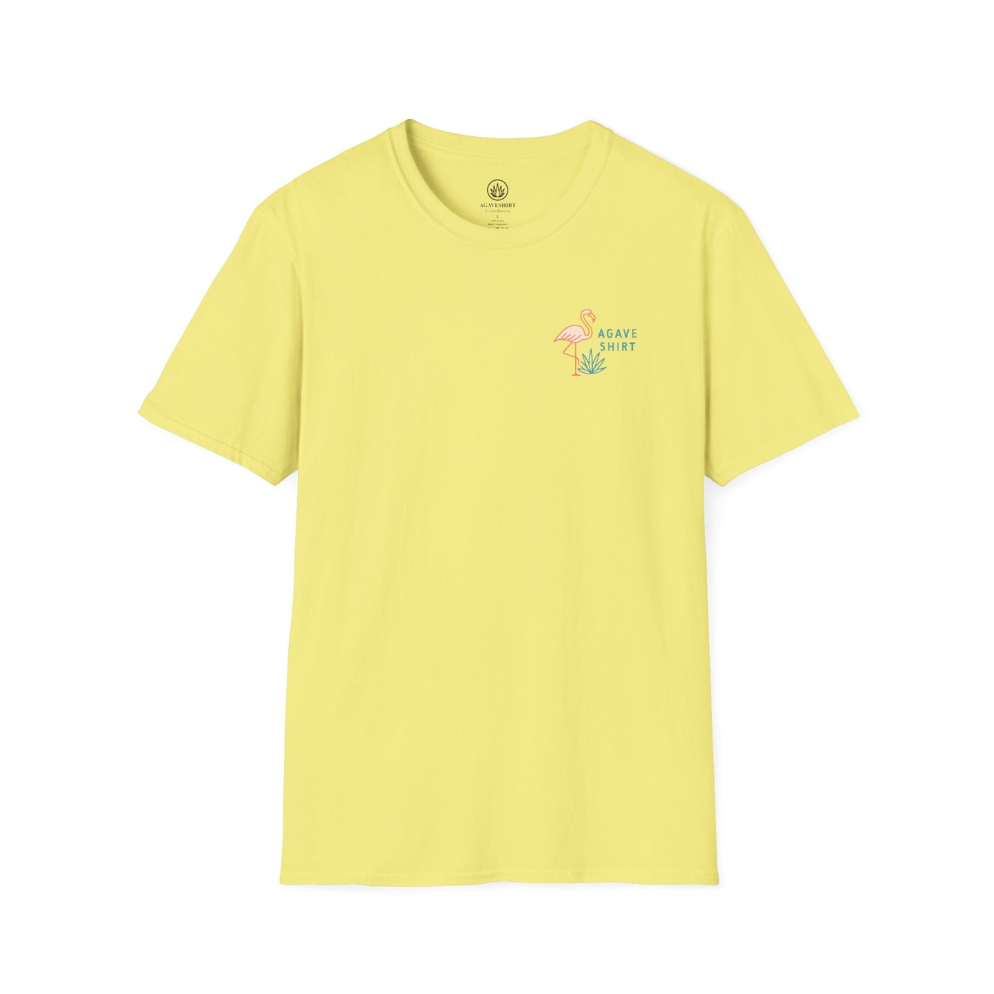 Florida Vibes Tropical Spirits — Flamingo Beach | Gildan 64000 | Unisex Softsyle Cotton Tee