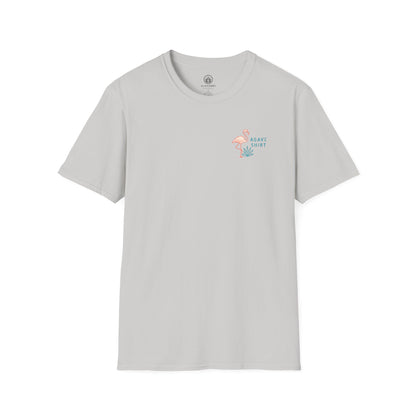 Florida Vibes Tropical Spirits — Flamingo Beach | Gildan 64000 | Unisex Softsyle Cotton Tee