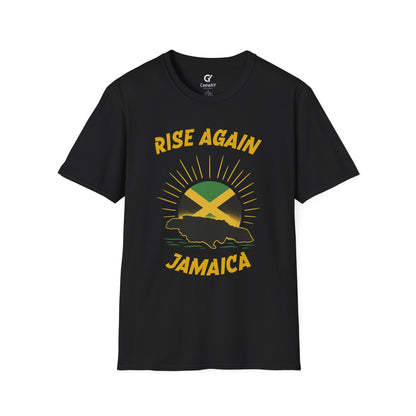Rise Again Jamaica Campaign — Jamaican Flag Sunset T-Shirt | Gildan 64000