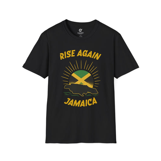 Rise Again Jamaica Campaign — Jamaican Flag Sunset T-Shirt | Gildan 64000