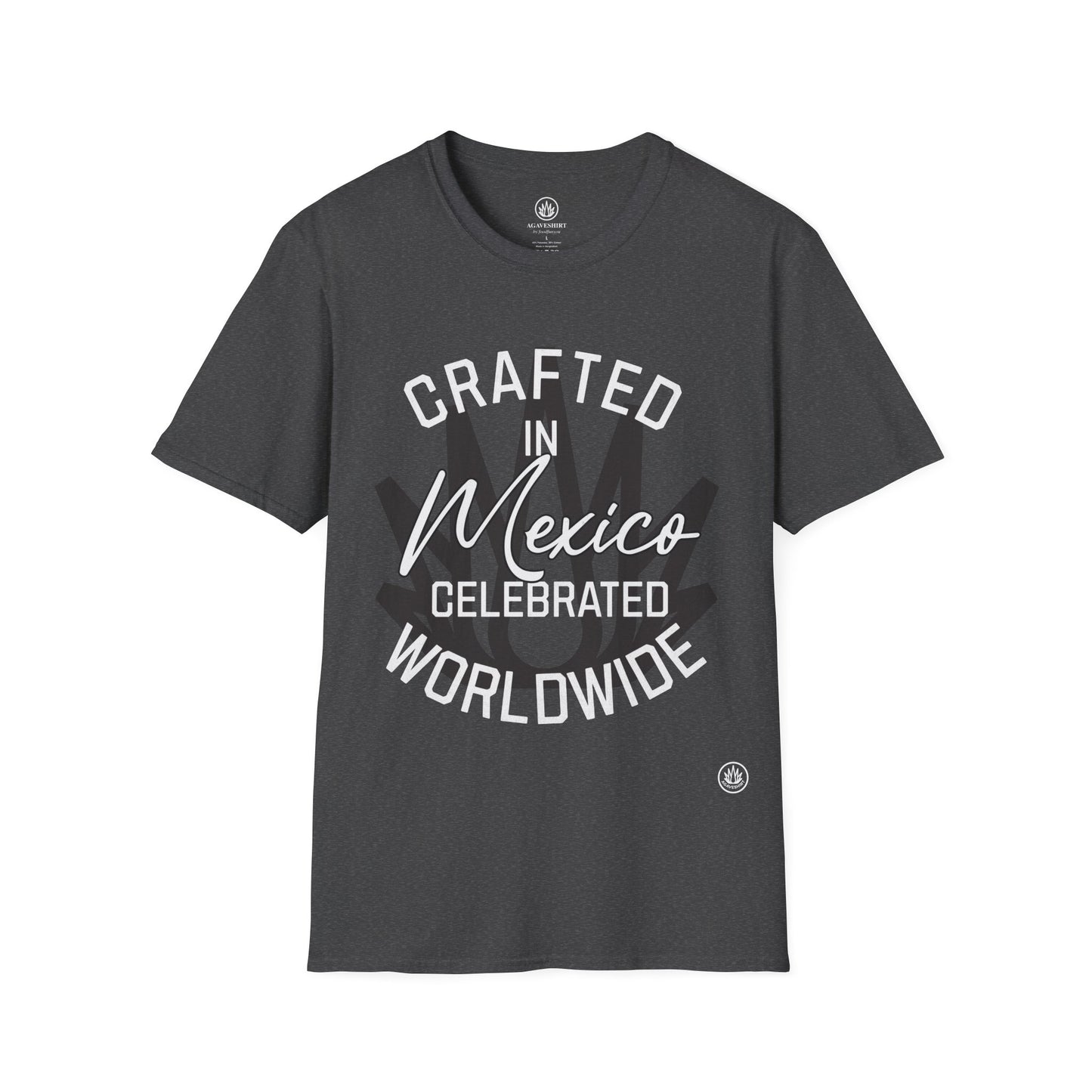 Crafted in Mexico. Celebrated Worldwide. | Agave Shirt | Gildan 64000 | Unisex Softstyle Cotton T-Shirt