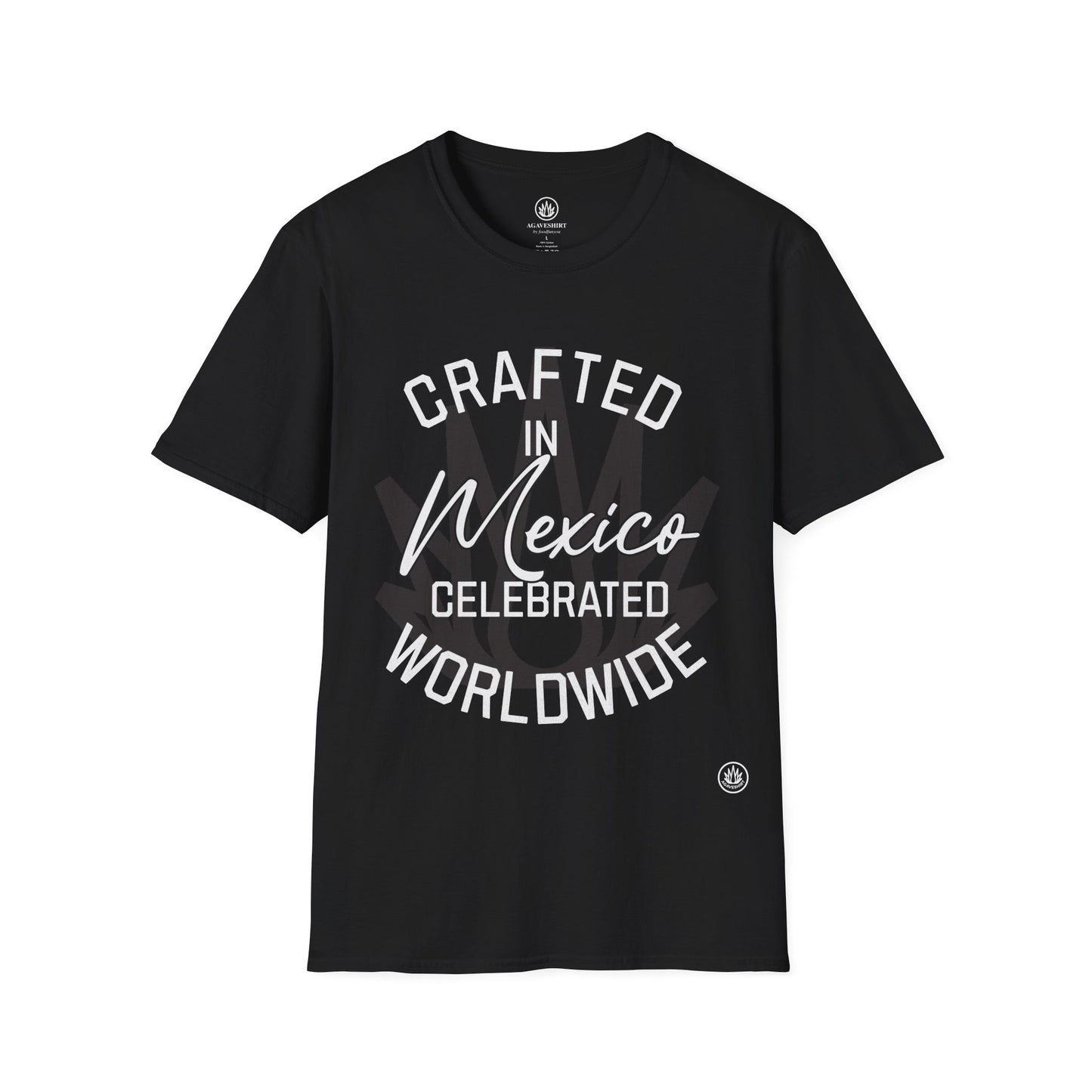 Crafted in Mexico. Celebrated Worldwide. | Agave Shirt | Gildan 64000 | Unisex Softstyle Cotton T-Shirt