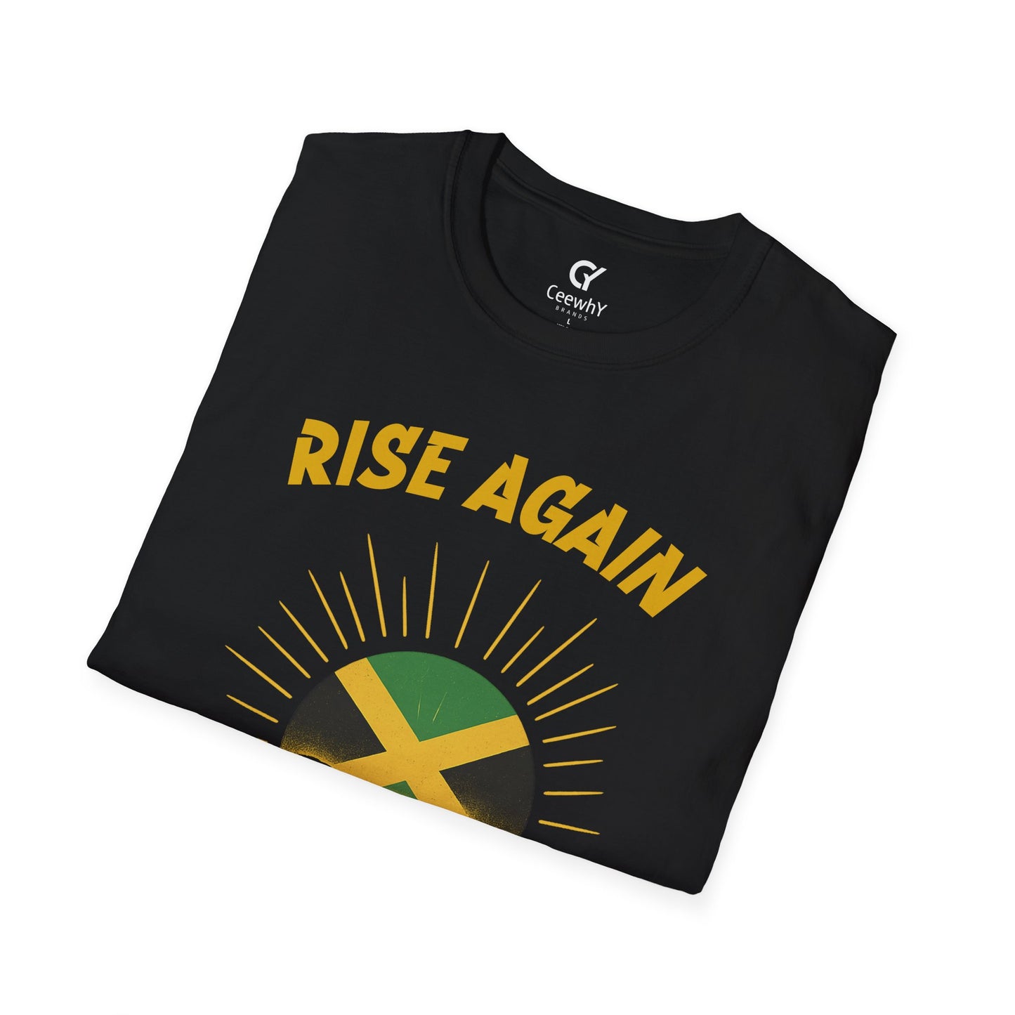 Rise Again Jamaica Campaign — Jamaican Flag Sunset T-Shirt | Gildan 64000