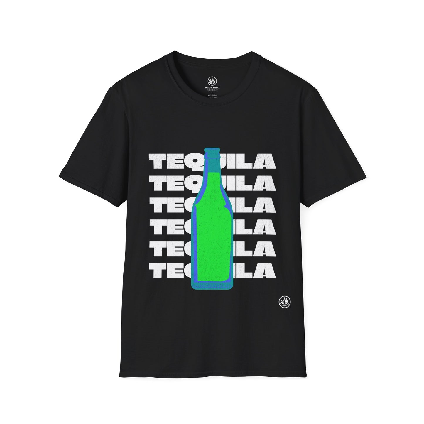 Tequila Bottle Agave Shirt | Gildan 64000 | Unisex Softstyle Cotton T-Shirt