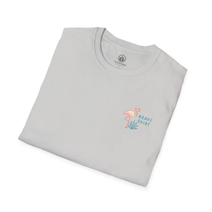 Florida Vibes Tropical Spirits — Flamingo Beach | Gildan 64000 | Unisex Softsyle Cotton Tee