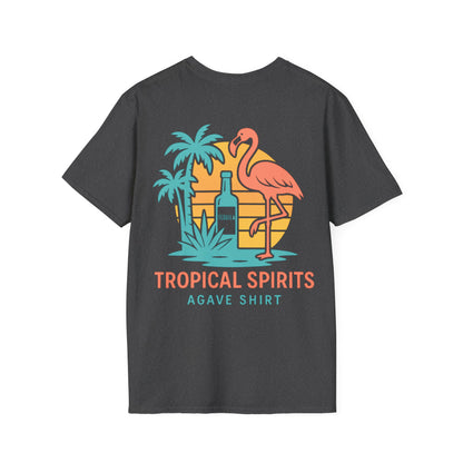 Florida Vibes Tropical Spirits — Flamingo Beach | Gildan 64000 | Unisex Softsyle Cotton Tee