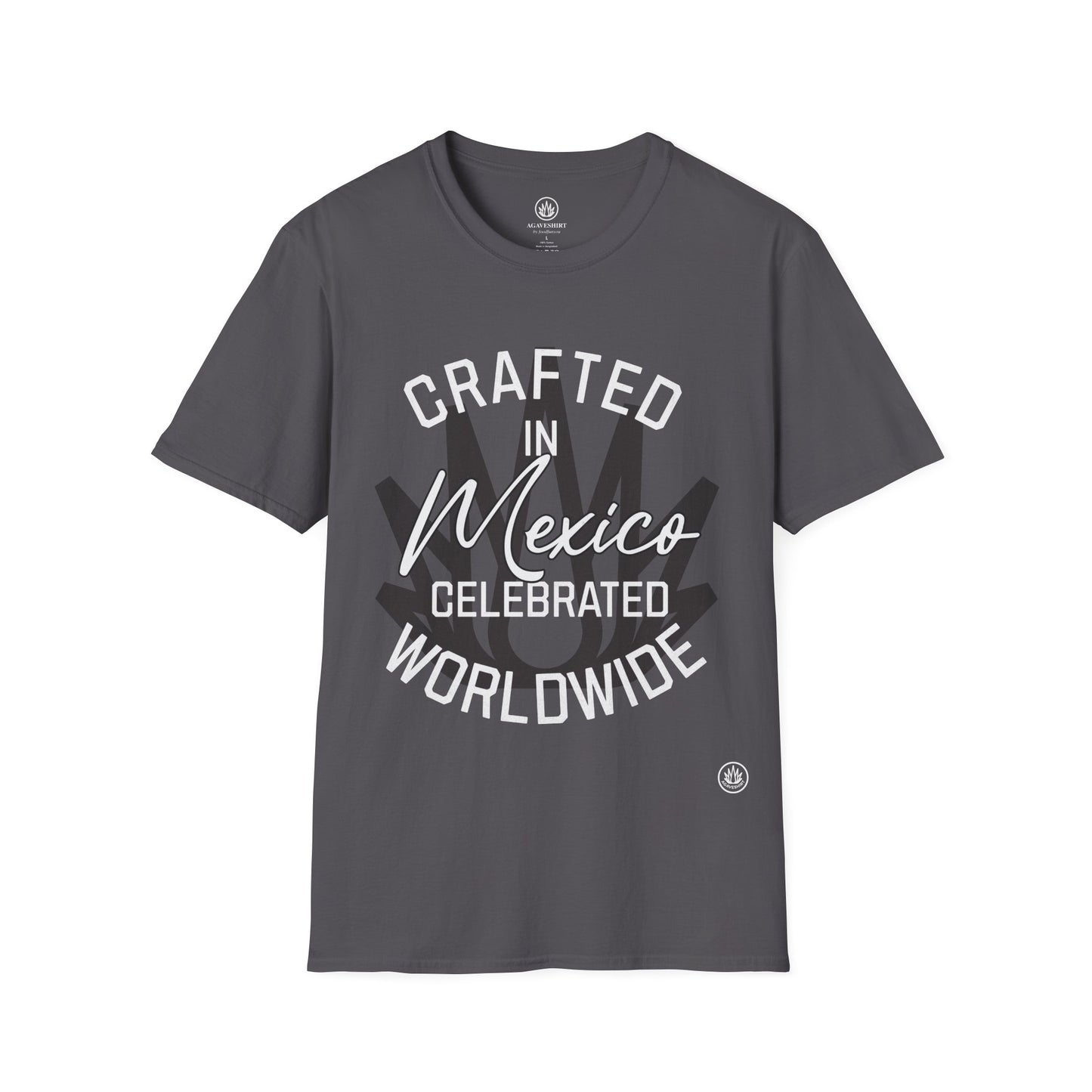 Crafted in Mexico. Celebrated Worldwide. | Agave Shirt | Gildan 64000 | Unisex Softstyle Cotton T-Shirt