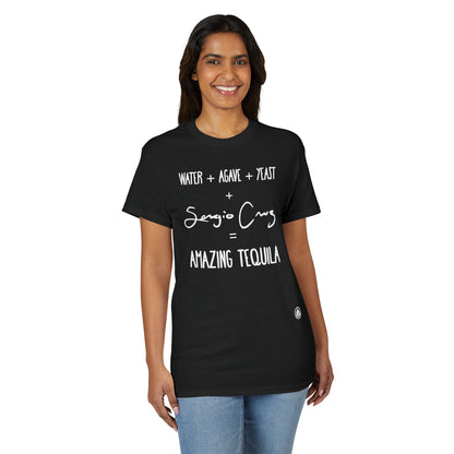 Amazing Tequila Recipe Agave Shirt – "Water + Agave + Yeast + Sergio Cruz = Amazing Tequila" | Gildan 8000 | Cotton-Polyester Blend Unisex T-Shirt