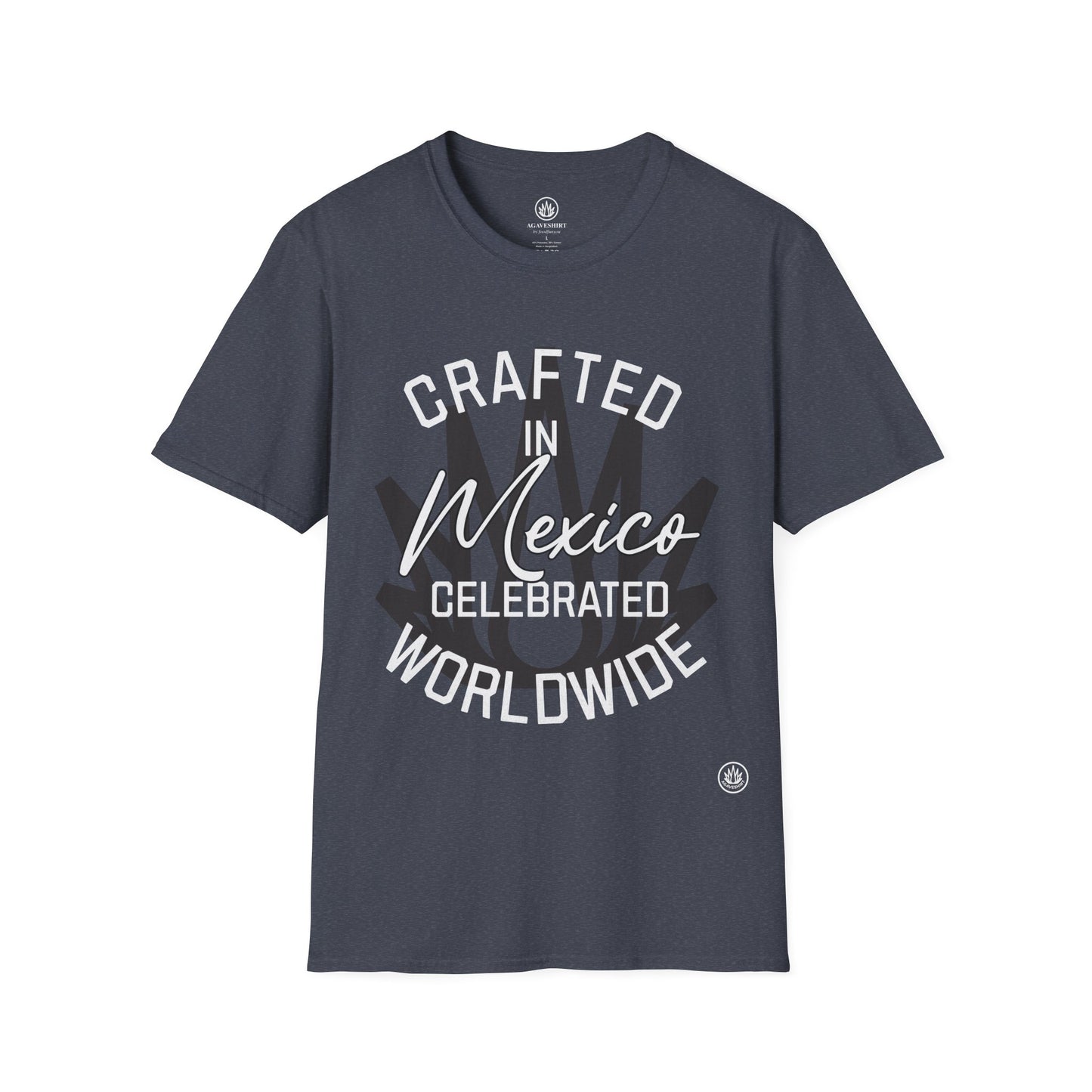Crafted in Mexico. Celebrated Worldwide. | Agave Shirt | Gildan 64000 | Unisex Softstyle Cotton T-Shirt