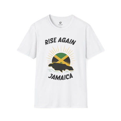 Rise Again Jamaica Campaign — Jamaican Flag Sunset T-Shirt | Gildan 64000
