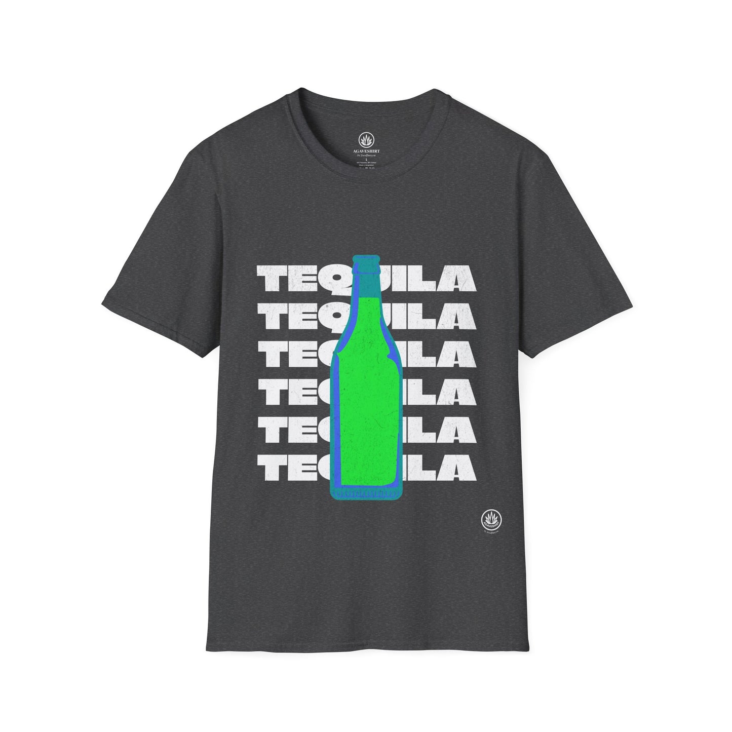 Tequila Bottle T-Shirt | Gildan 64000 | Unisex Softstyle Cotton Tee