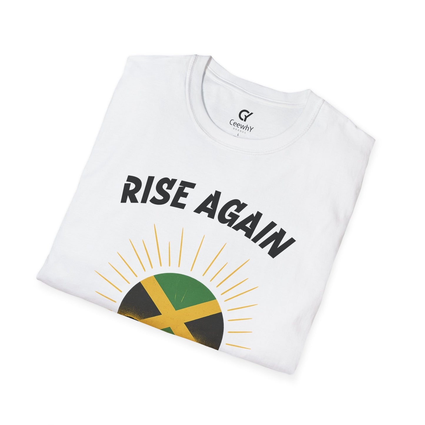 Rise Again Jamaica Campaign — Jamaican Flag Sunset T-Shirt | Gildan 64000