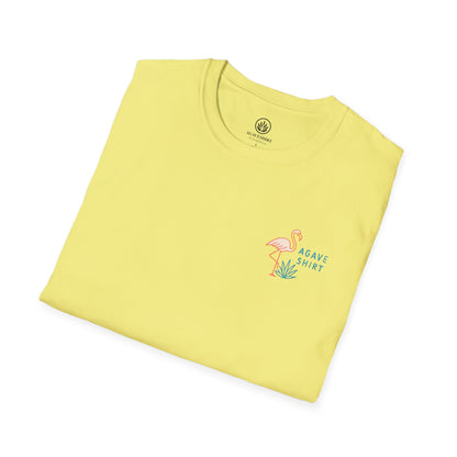 Florida Vibes Tropical Spirits — Flamingo Beach | Gildan 64000 | Unisex Softsyle Cotton Tee