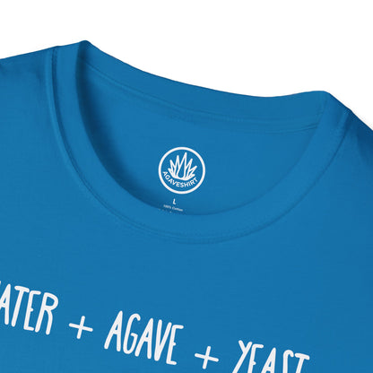 Amazing Tequila Recipe Agave Shirt — "Water + Agave + Yeast + Sergio Cruz = Amazing Tequila" | Unisex Softstyle T-Shirt