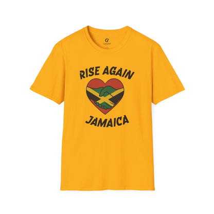 Rise Again Jamaica Campaign — Unity Heart Flag T-Shirt | Gildan 64000