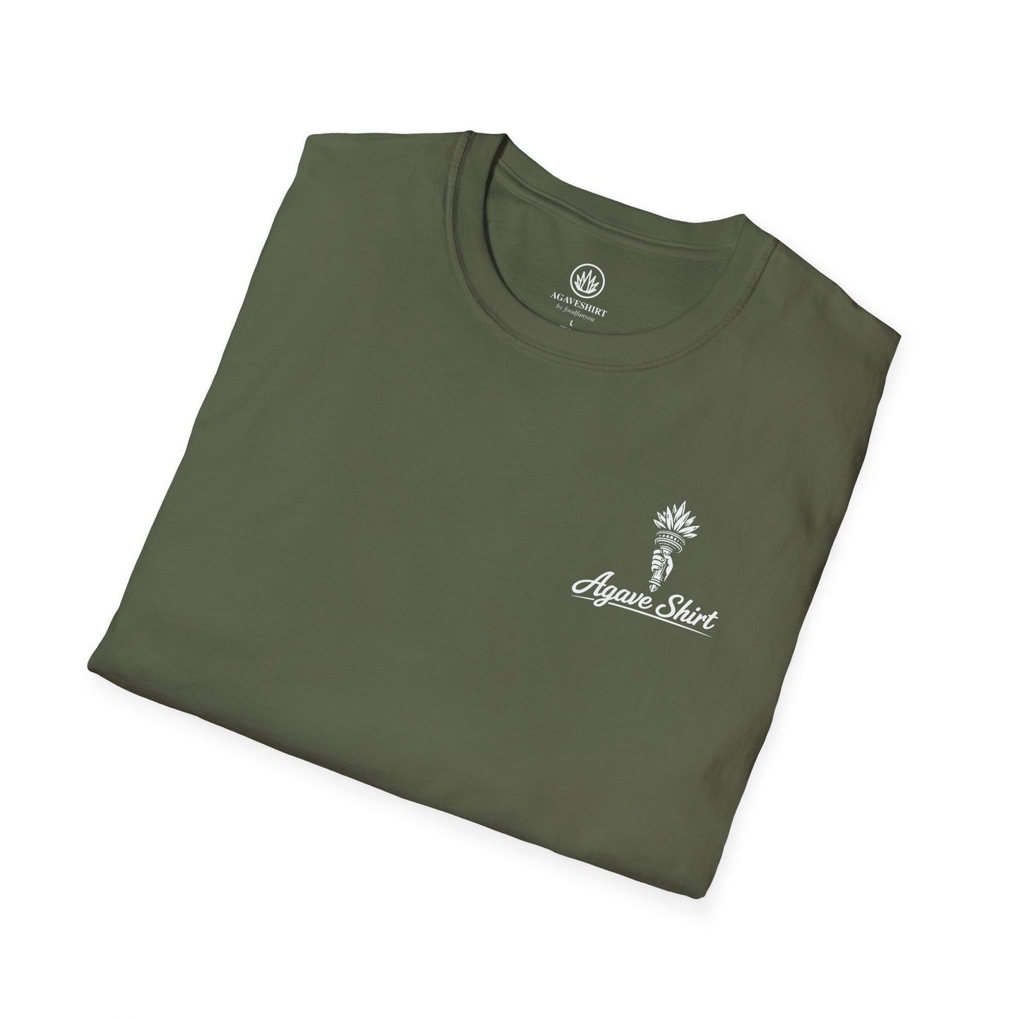 New York Edition Agave Shirt — Lady Liberty Cityscape | Gildan 64000 | Unisex Softstyle Tee