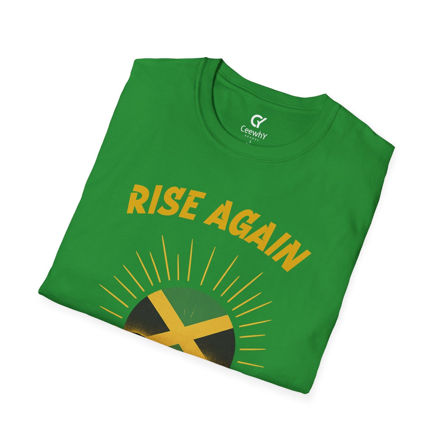 Rise Again Jamaica Campaign — Jamaican Flag Sunset T-Shirt | Gildan 64000