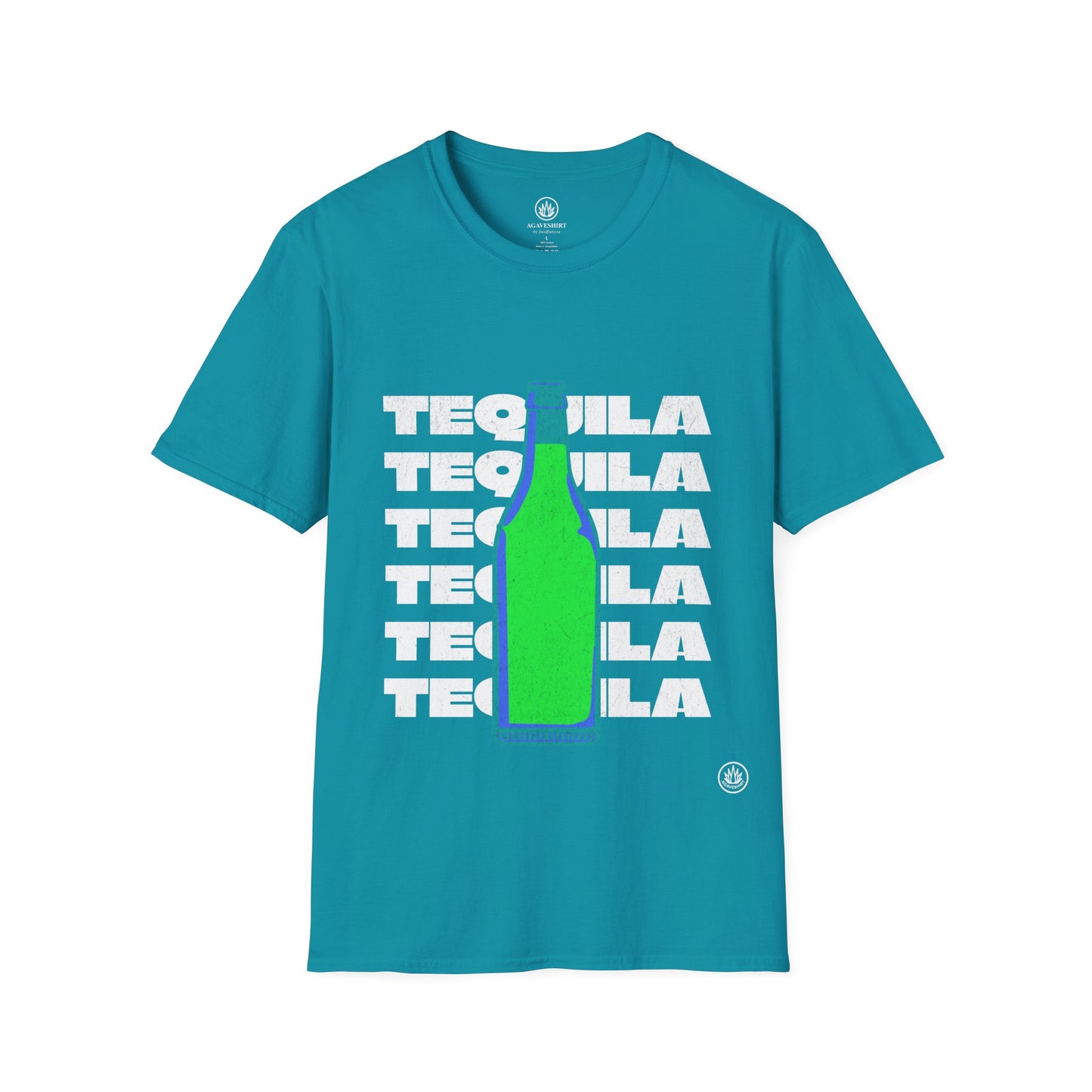 Tequila Bottle Agave Shirt | Gildan 64000 | Unisex Softstyle Cotton T-Shirt
