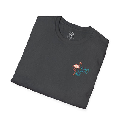 Florida Vibes Tropical Spirits — Flamingo Beach | Gildan 64000 | Unisex Softsyle Cotton Tee